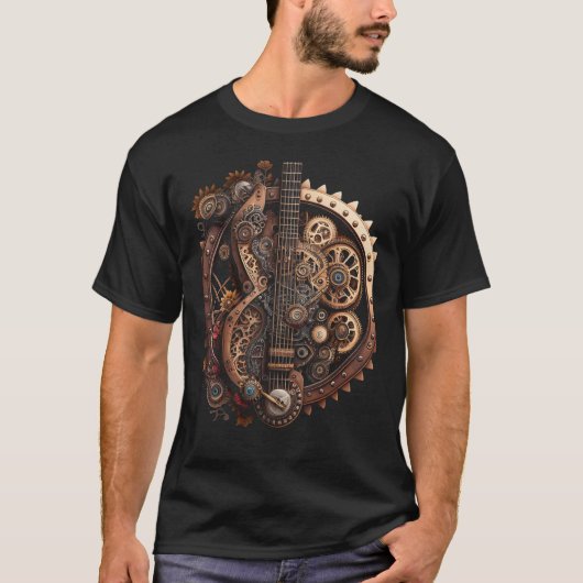 Banjo music instrument Graphic steampunk T-shirt (Voorkant)