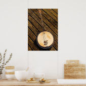 Banjo Music Instrument on Wood Poster (Keuken)