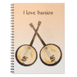 Banjo Music Instrument Oranje Notebook Notitieboek