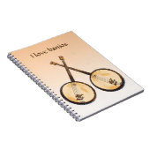 Banjo Music Instrument Oranje Notitieboek (Rechterzijde)