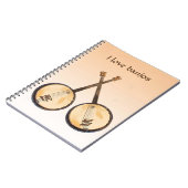 Banjo Music Instrument Oranje Notitieboek (Linkerzijde)