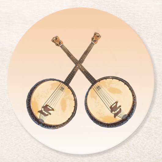 Banjo Music Instruments Paper Onderzetters (Voorkant)