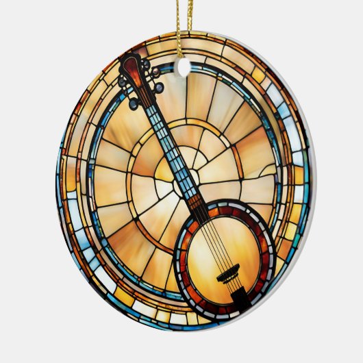 Banjo Music Keramisch Ornament (Links)
