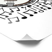 Banjo Musical Notes Banjoist Folk Musician Foto Afdruk (Hoek)