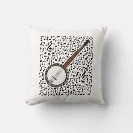 Banjo Musical Notes Banjoist Folk Musician Kussen