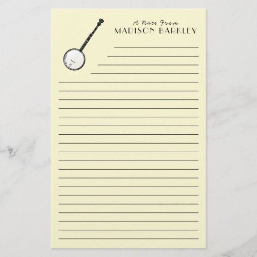 Banjo Musician Music Teacher Briefpapier (Voorkant)