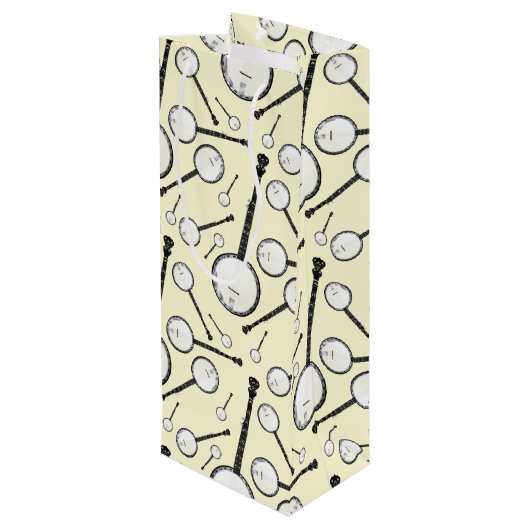 Banjo Musician Music Teacher Wijn Cadeautas (Achterkant Gekanteld)