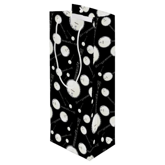 Banjo Musician Music Teacher Wijn Cadeautas (Achterkant Gekanteld)