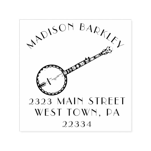 Banjo Musician Music Teacher Zelfinktende Stempel (Design)