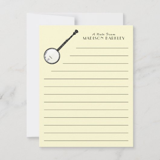 Banjo Musician Muziek Bedankkaart (Voorkant)