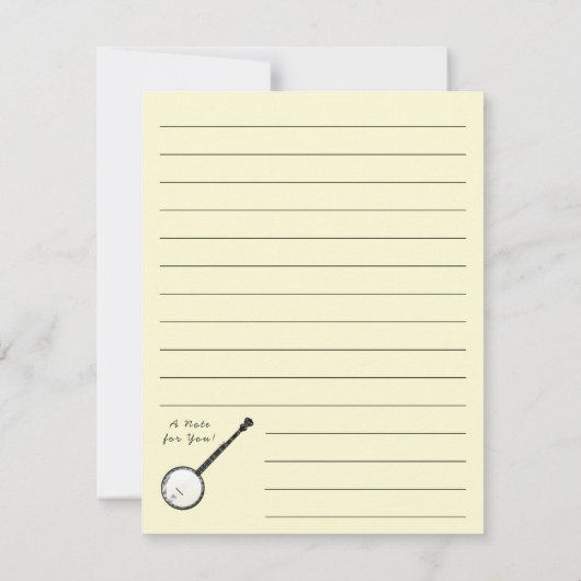 Banjo Musician Muziek Bedankkaart (Achterkant)