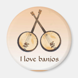 Banjo Muziekinstrument Oranje magneet