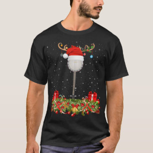 Banjo Muziekliefhebber Xmas Gift Santa Hoed Banjo T-shirt