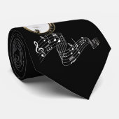 BANJO & MUZIEKNOTEN STROPDAS (Opgerold)