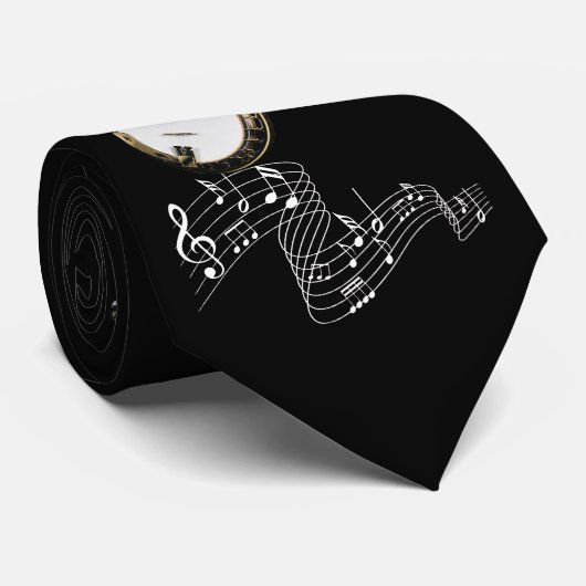 BANJO & MUZIEKNOTEN STROPDAS (Opgerold)