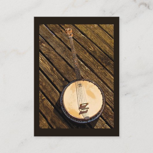 Banjo on Wood Music Instrument ATC Visitekaartje (Voorkant)