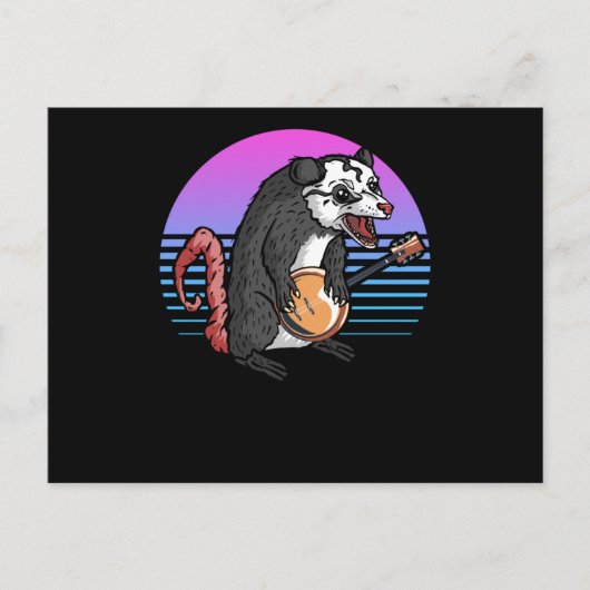 Banjo Opossum Folk Country Music Lover Briefkaart (Voorkant)