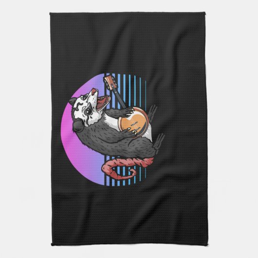 Banjo Opossum Folk Country Music Lover Theedoek (Verticaal)