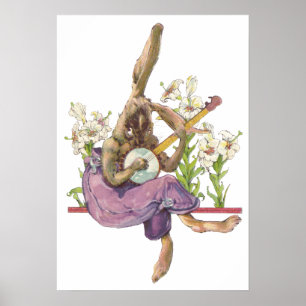 Banjo Palling Bunny Poster