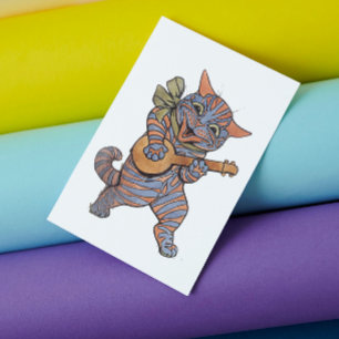 Banjo Palling Cat Briefkaart