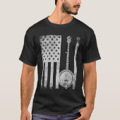 Banjo Patriotic American Flag Banjo Lover T shirt (Voorkant)
