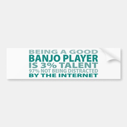 Banjo Player 3% Talent Bumpersticker (Voorkant)