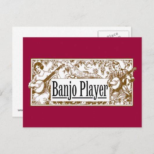 Banjo Player Briefkaart (Voorkant / Achterkant)
