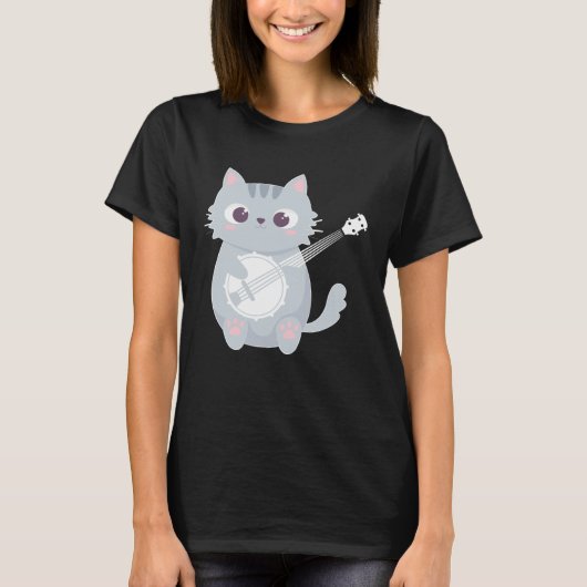 Banjo Player Cat Banjo  Banjoist Banjo  1 T-shirt (Voorkant)