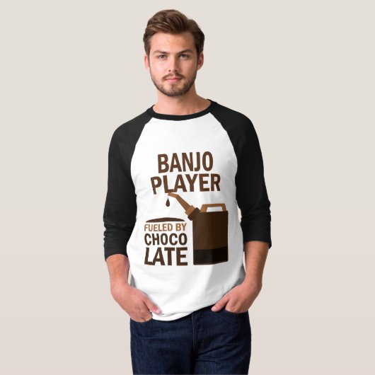 Banjo Player (Funny) Chocolate T-shirt (Voorkant volledig)