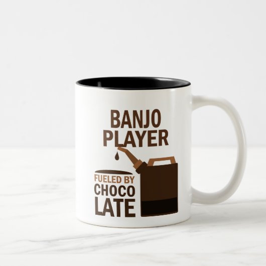 Banjo Player (Funny) Chocolate Tweekleurige Koffiemok (Rechts)