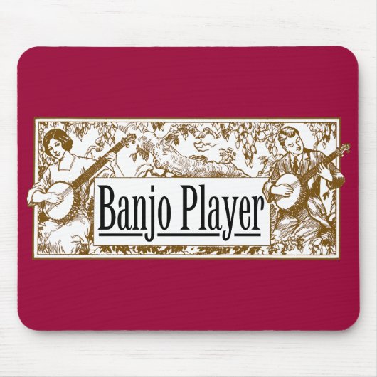 Banjo Player Mousepad Muismat (Voorkant)