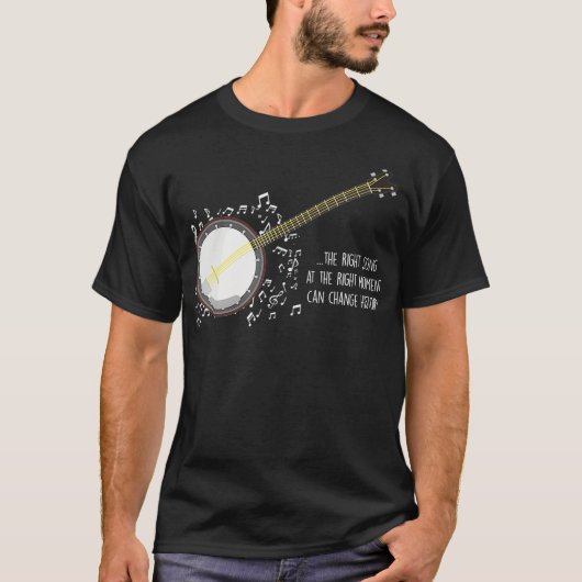 Banjo Player Muzieknoten Bluegrass Stringband T-shirt (Voorkant)