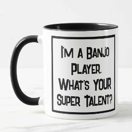 Banjo Player Super Talent. Mok met twee toonkoffie