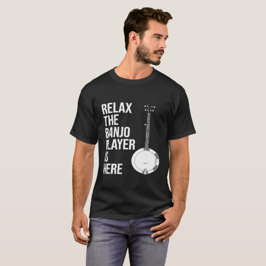 Banjo Relax de banjo speler is hier Banjo T-shirt (Voorkant volledig)