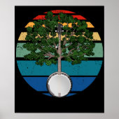  banjo Retro Country Music Gift Bluegrass Poster (Voorkant)