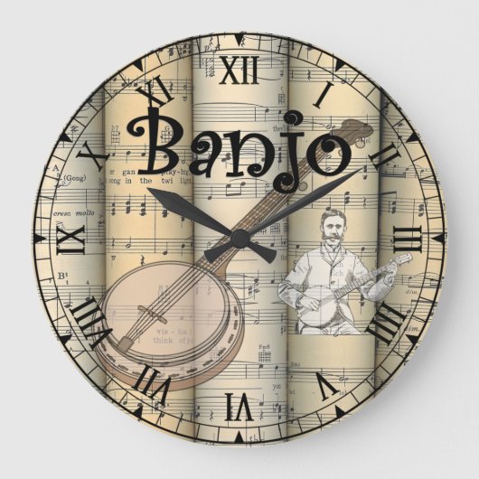 Banjo ~ Rollend vel Music ~ Uniek ~ Grote Klok (Voorkant)