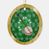 Banjo ~ Silver ~ Green ~ Gold ~ Kerstmis ~ Keramisch Ornament (Links)