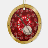 Banjo ~ Silver ~ Red~ Gold ~ Kerst~ Keramisch Ornament (Links)