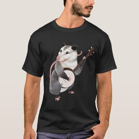 Banjo spelen possum muzikant t-shirt (Voorkant)