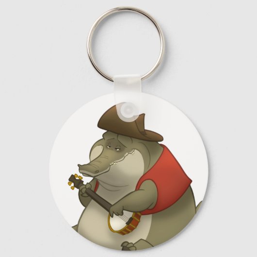 Banjo-Spelende Alligator Sleutelhanger (Voorkant)
