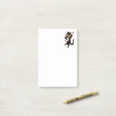 Banjo-spelende zwarte kat post-it® notes (Op bureau)