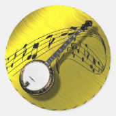 *BANJO-STICKER RONDE STICKER (Voorkant)
