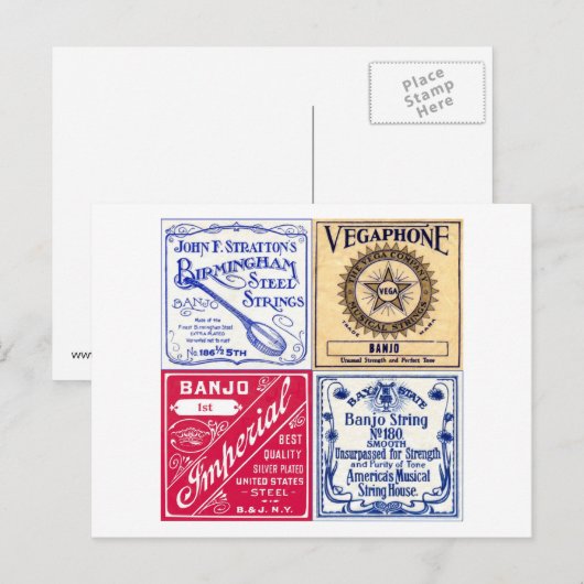 Banjo Strings Briefkaart (Voorkant / Achterkant)