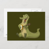 Banjo-Strummin' Gator-Briefkaarten Briefkaart (Voorkant / Achterkant)