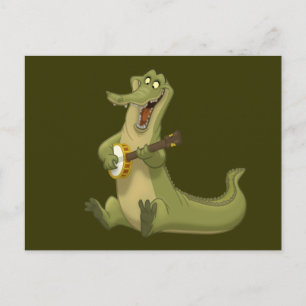 Banjo-Strummin' Gator-Briefkaarten Briefkaart