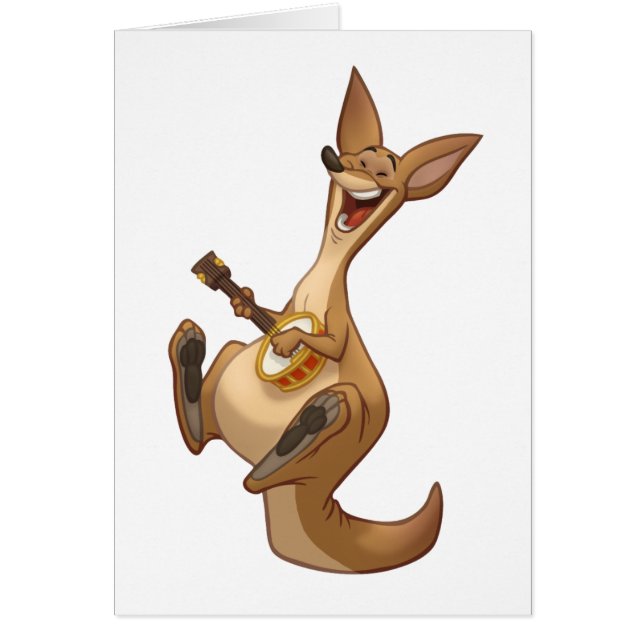 Banjo-Strummin’ Kangaroo-kaart (blanco binnenzijde (Voorkant)