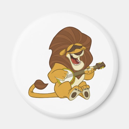 Banjo-Strummin’ Leeuwenmagneet Magneet (Voorkant)