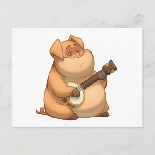Banjo-Strummin' Pig Briefkaart (Voorkant)