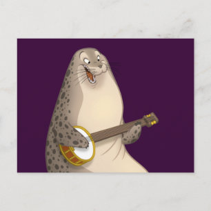 Banjo Strummin' Seal Briefkaart