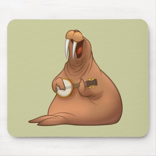 Banjo-Strummin' Walrus Mousepad Muismat (Voorkant)